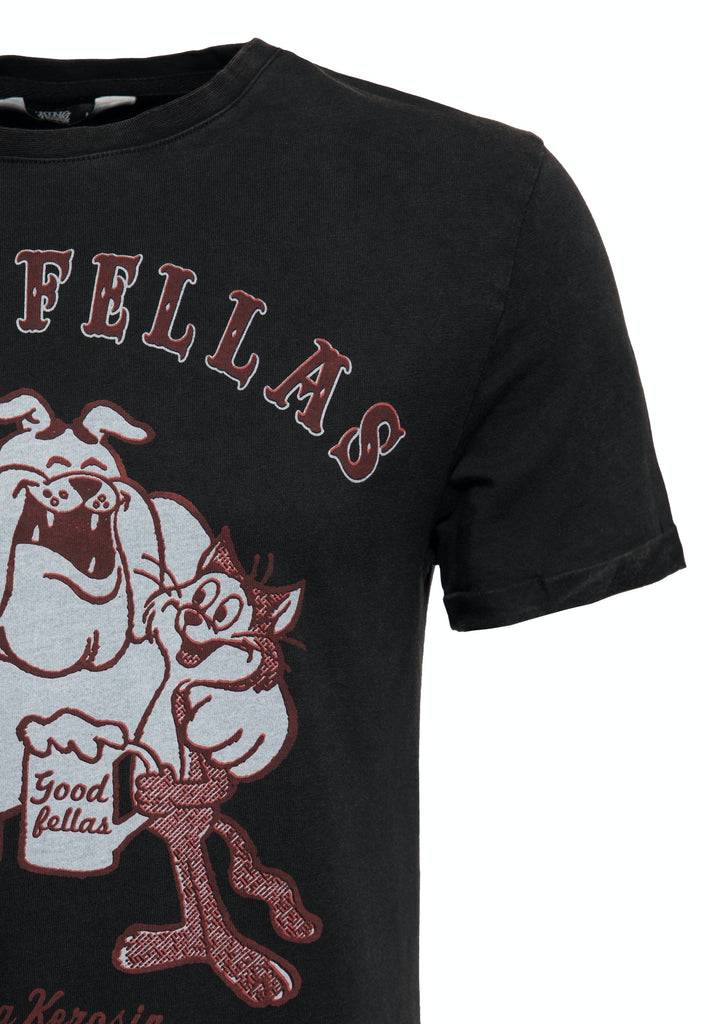 Queen Kerosin Oil Washed T-Shirt «GoodFellas» Neueste Stile