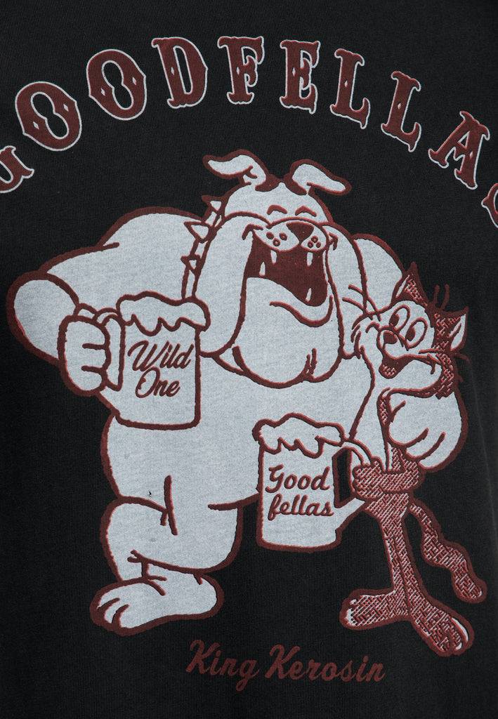 Queen Kerosin Oil Washed T-Shirt «GoodFellas» Neueste Stile