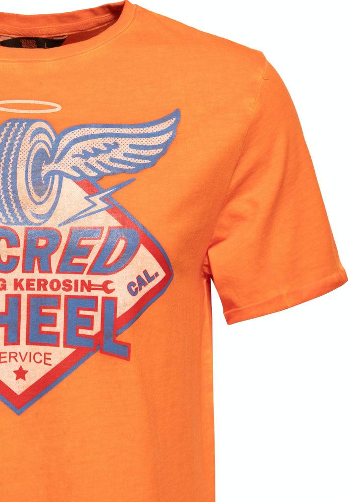 Queen Kerosin Oil Washed T-Shirt «Sacred Wheel» Letzte 2 Tage