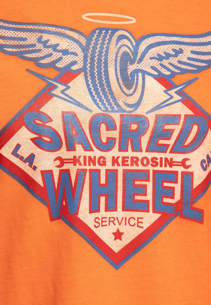 Queen Kerosin Oil Washed T-Shirt «Sacred Wheel» Letzte 2 Tage