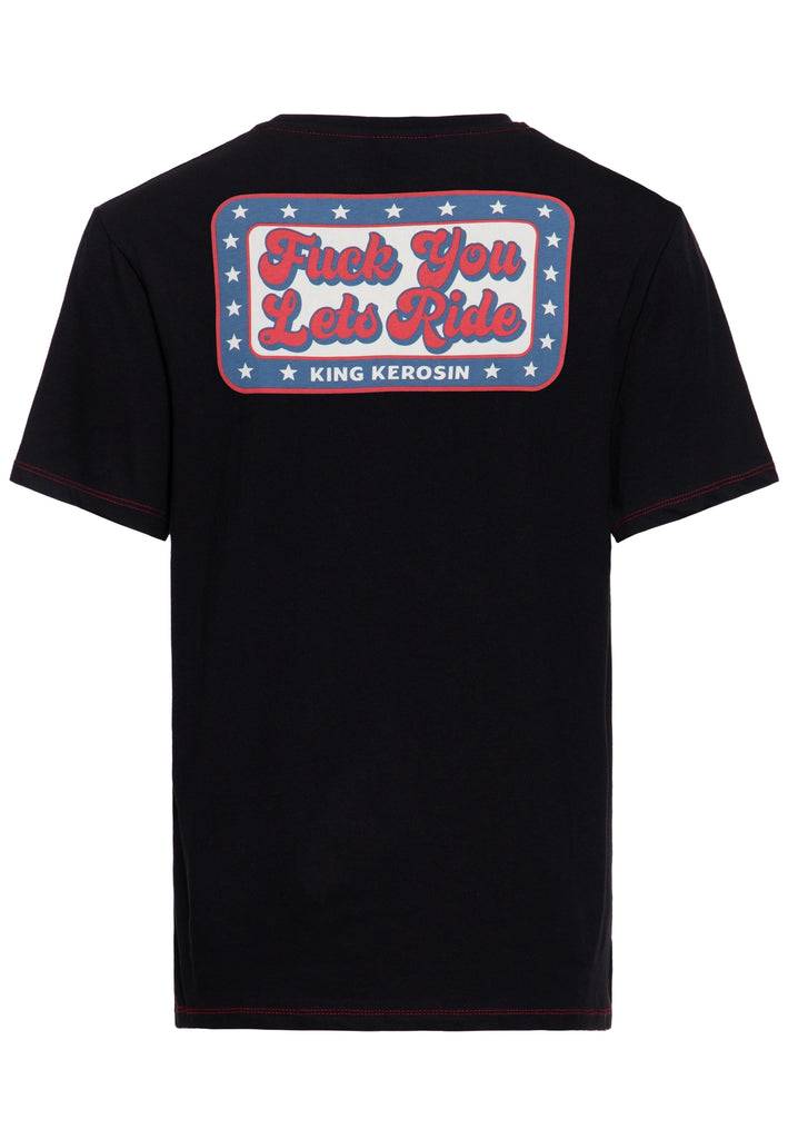 Queen Kerosin Print T-Shirt «Ride or Die» Bis zu 50% Rabatt