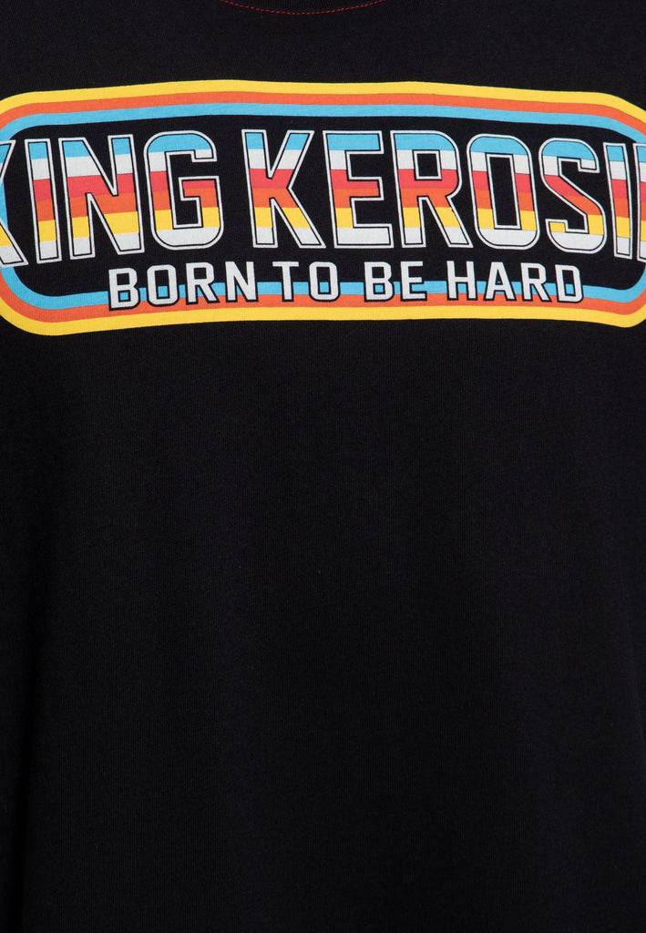 Queen Kerosin Print T-Shirt «Born to be Hard» Bis zu 60% Rabatt
