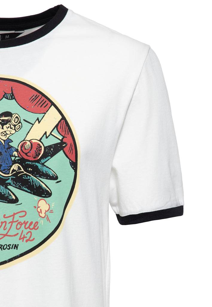 Queen Kerosin Contrast T-Shirt «Airforce 42» Nur für heute
