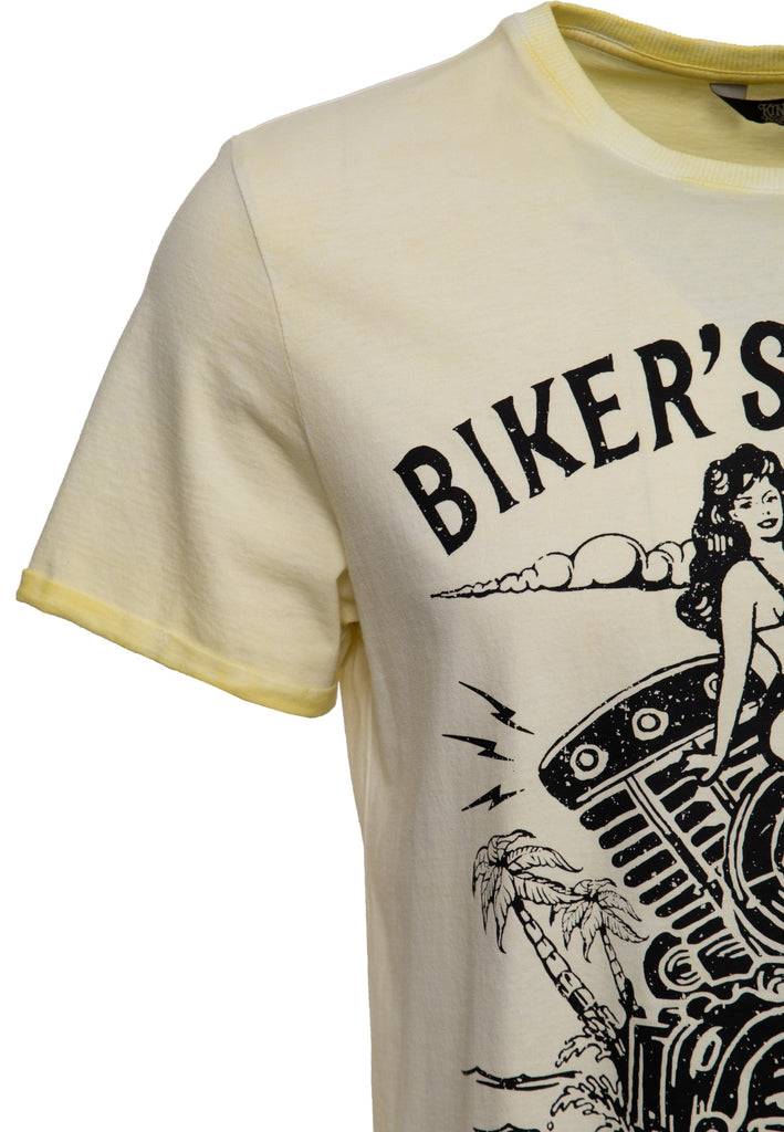 Queen Kerosin Oil Wash T-Shirt «Bikers Island» 2025