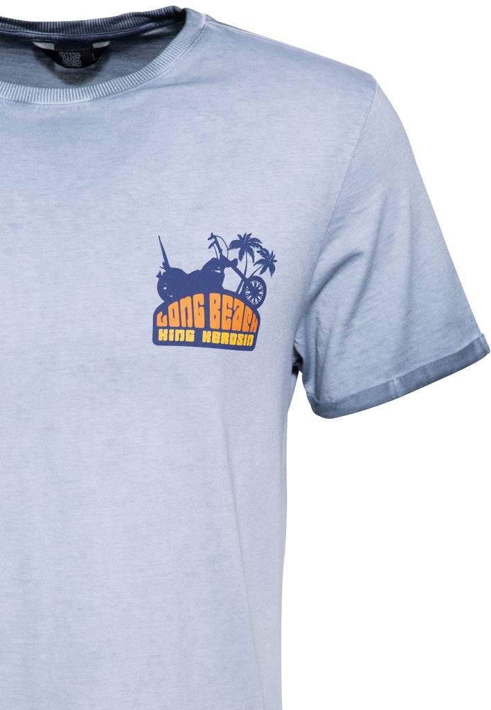 Queen Kerosin Oil Wash T-Shirt «Long Beach» Outlet