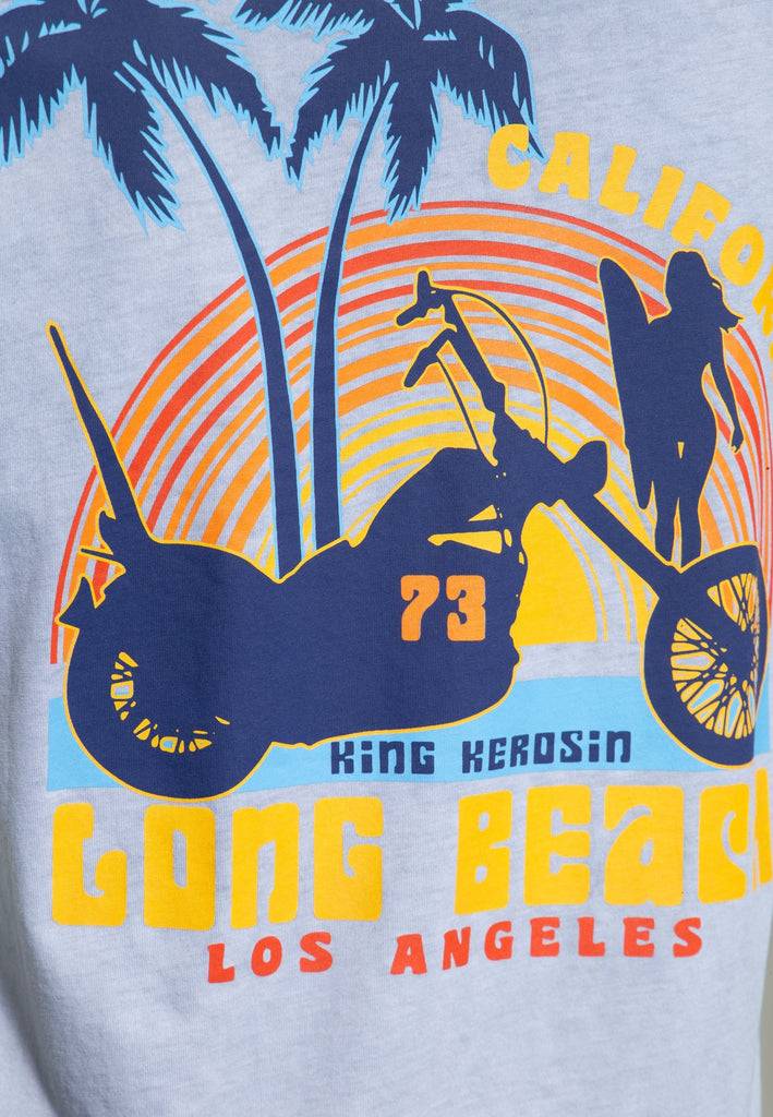 Queen Kerosin Oil Wash T-Shirt «Long Beach» Outlet