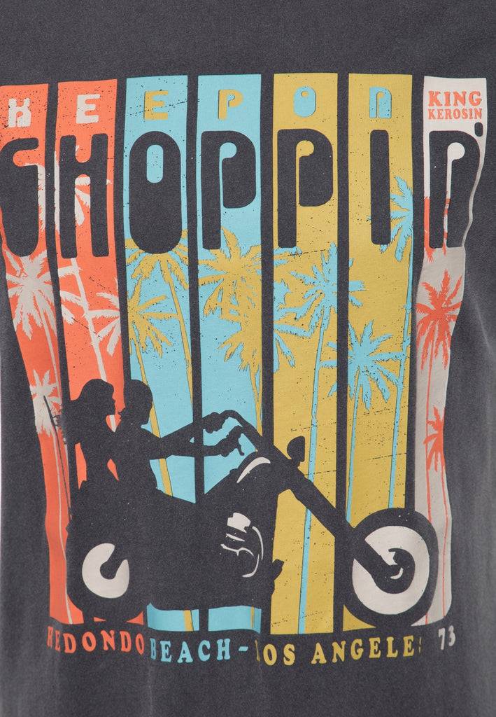 Queen Kerosin Acid Wash T-Shirt «Keep on Choppin'» Verkauf