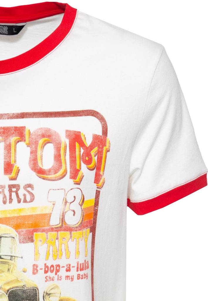 Queen Kerosin Kontrast T-Shirt «Custom 73» Blitzverkäufe