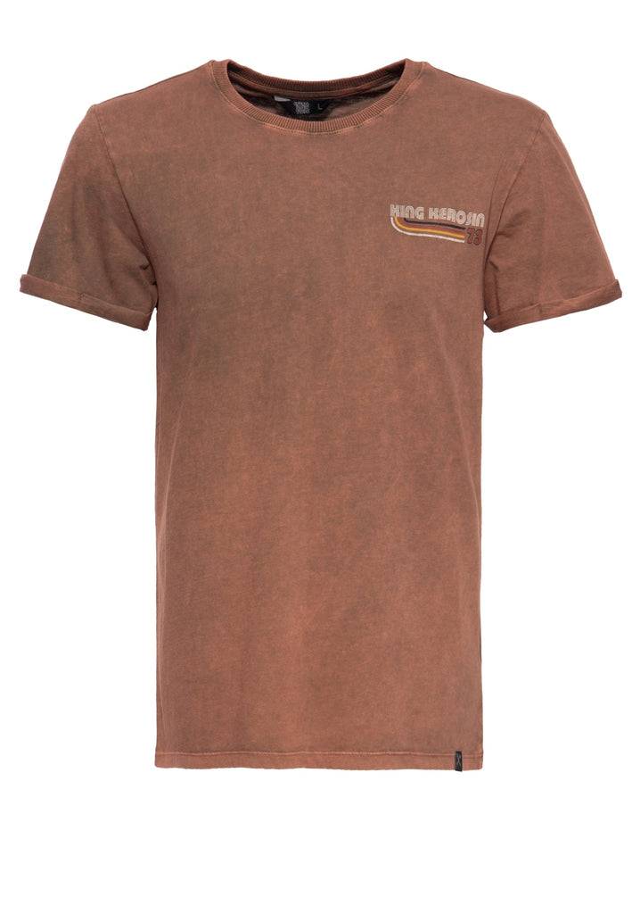 Queen Kerosin Roll-Up T-Shirt Acid Wash mit Backprint «Chopper until death» Kostenloser Versand
