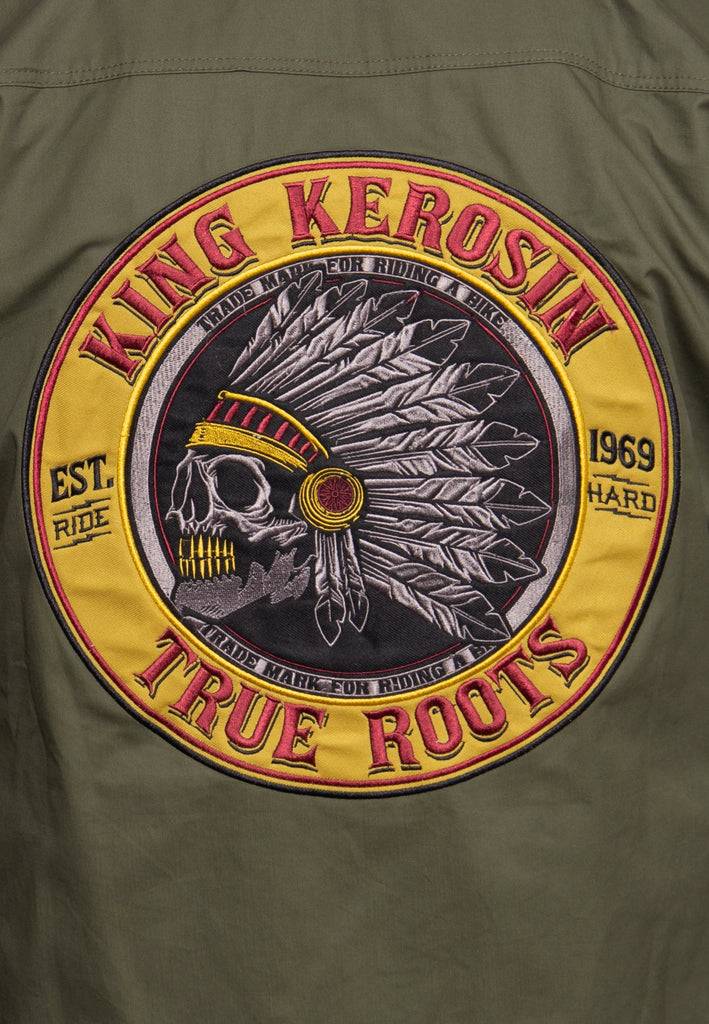 Queen Kerosin Hemd mit Stickerei «Indian Rider» Sonderangebot