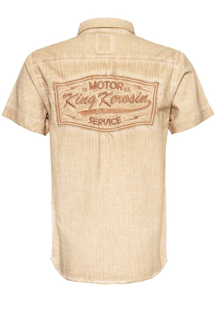 Queen Kerosin Kurzarm-Hemd im Workwear-Style «Motor Service» Valentinstagsangebot