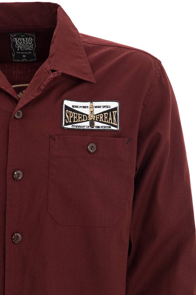 Queen Kerosin Hemd im Workwear mit Stickerei im Rücken «Ride Like Thunder» Lagerräumung