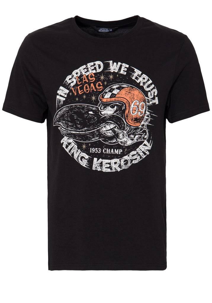 Queen Kerosin T-Shirt mit Front Print «In Speed we trust» Exklusive Angebote