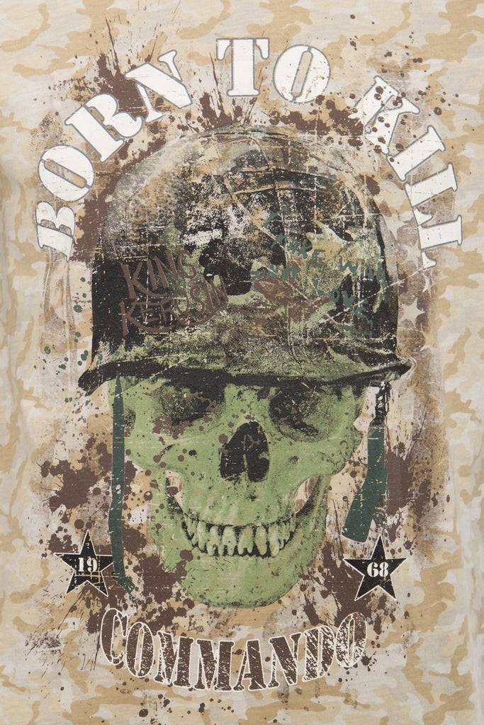 Queen Kerosin T-Shirt mit Print «born to kill» Blitzangebot