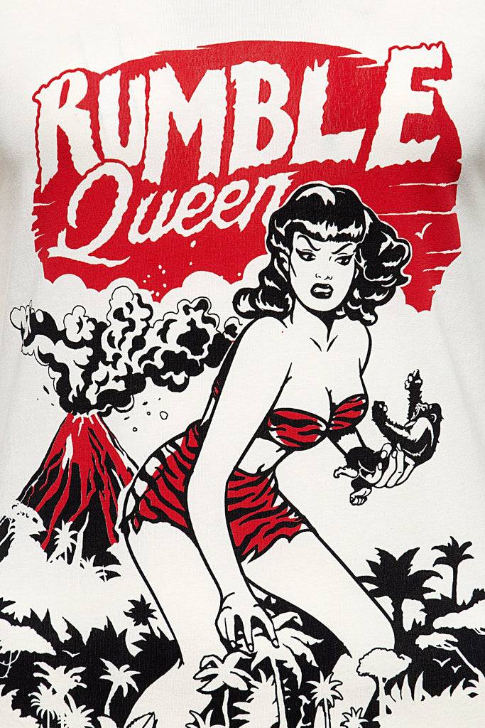 Queen Kerosin T-Shirt im Vintage Look «Rumble Queen» Super Sparpreis