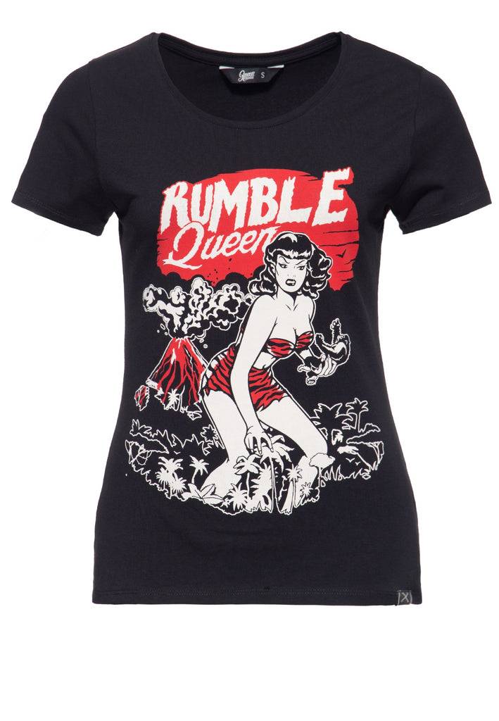 Queen Kerosin T-Shirt im Vintage Look «Rumble Queen» Super Sparpreis
