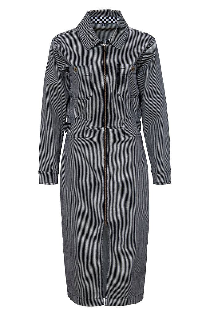 Queen Kerosin Jeanskleid im Workwear-Style