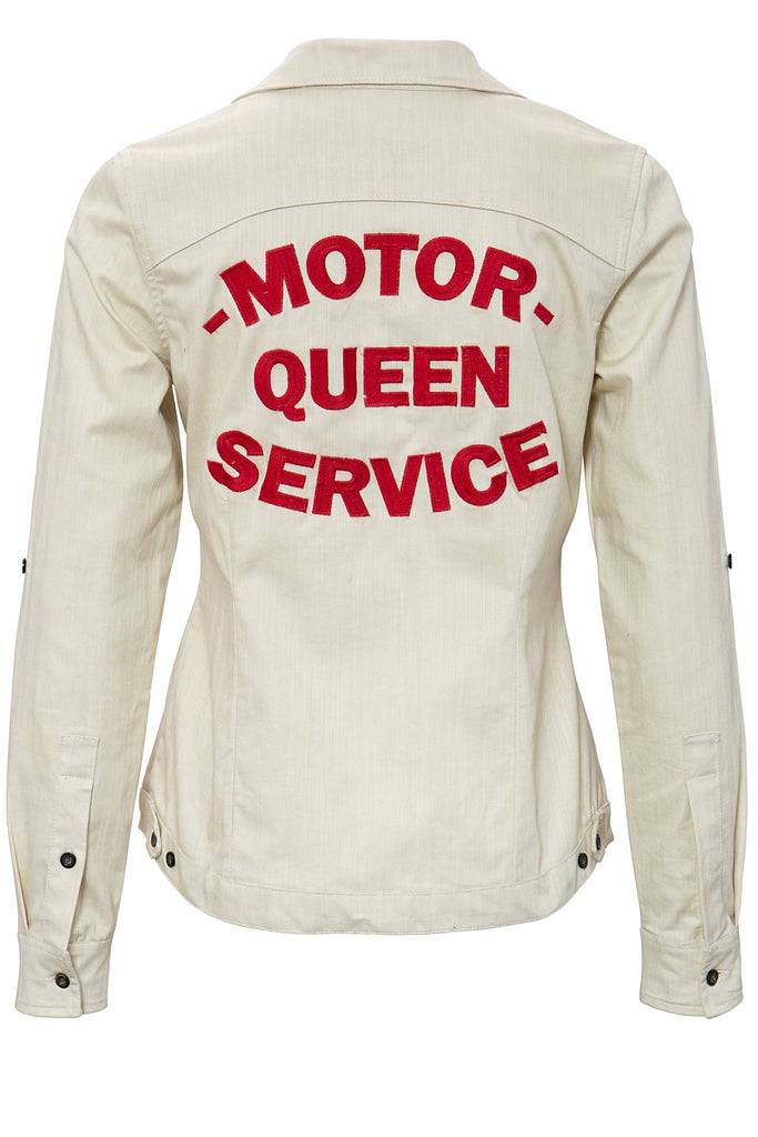 Queen Kerosin Reverskragen Bluse im Racing Design «Motor Queen» Begrenzte Freigabe
