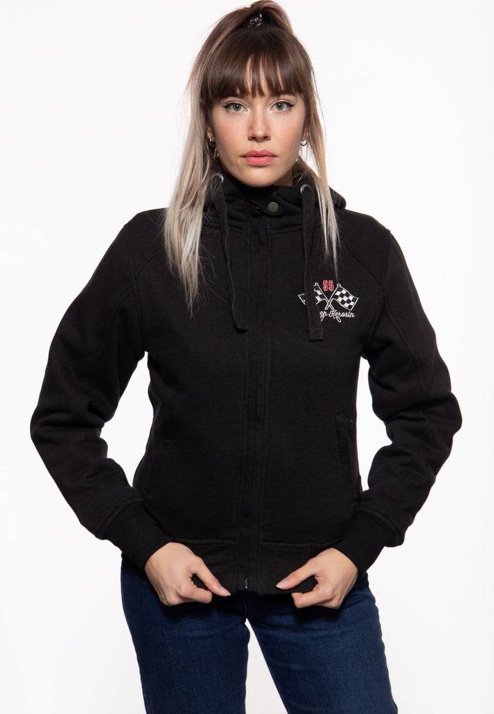Queen Kerosin Sweatjacke mit Kapuze «Speedway Garage» Letzter Tag