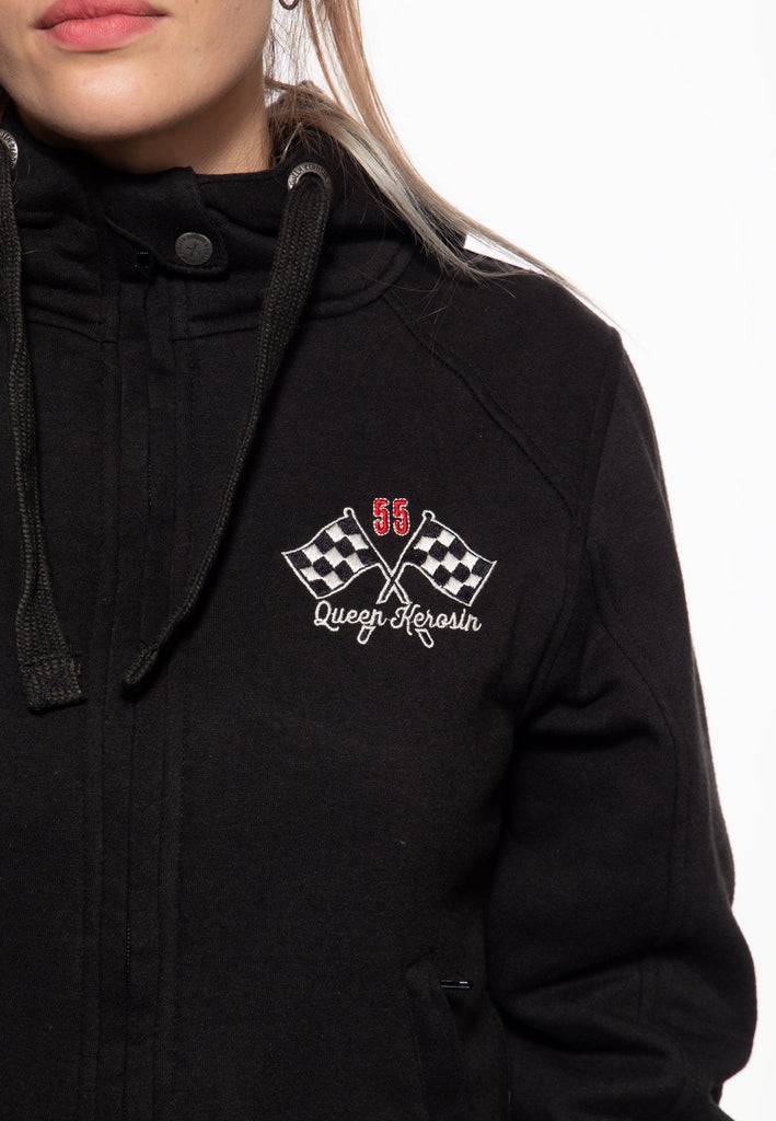 Queen Kerosin Sweatjacke mit Kapuze «Speedway Garage» Letzter Tag