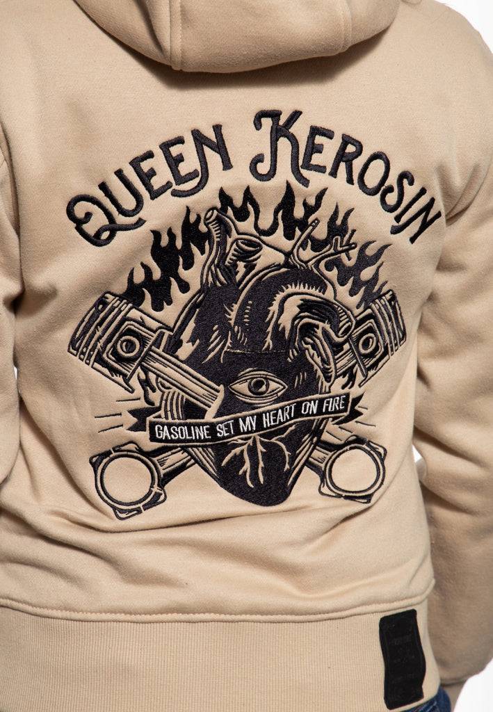 Queen Kerosin Sweatjacke mit Kapuze «My Heart On Fire» Bis zu 65% Rabatt