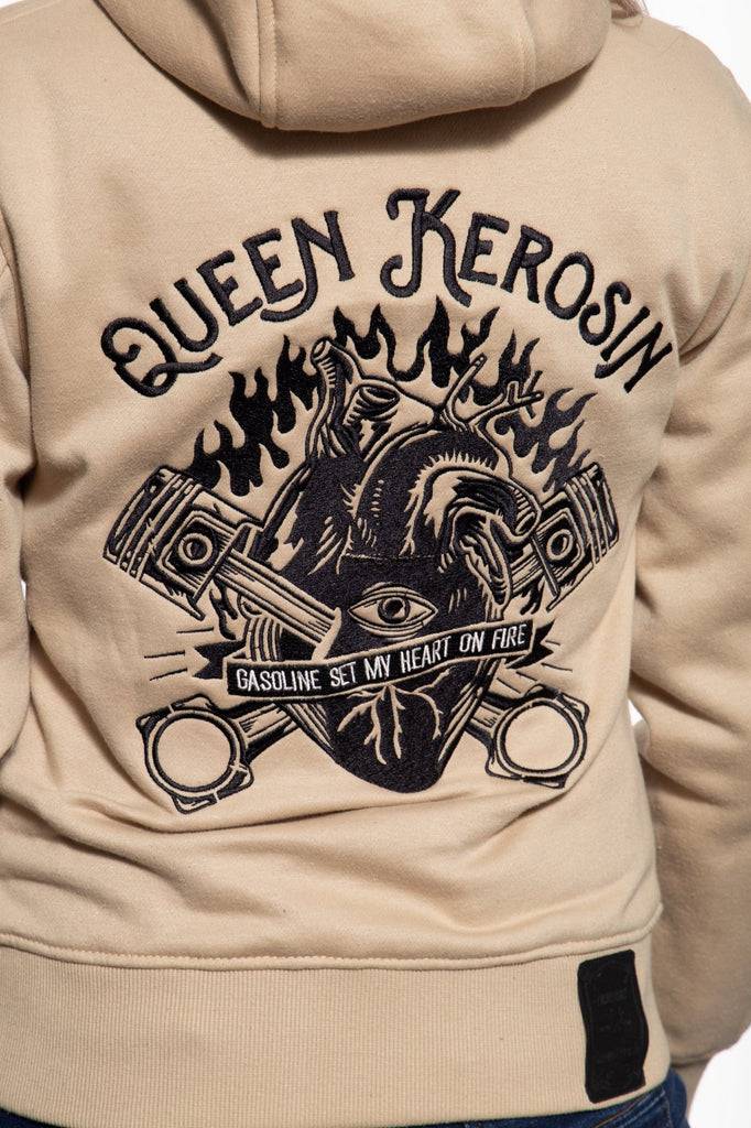 Queen Kerosin Sweatjacke mit separatem Softshell-Innenfutter «QK Heart» Nur für heute