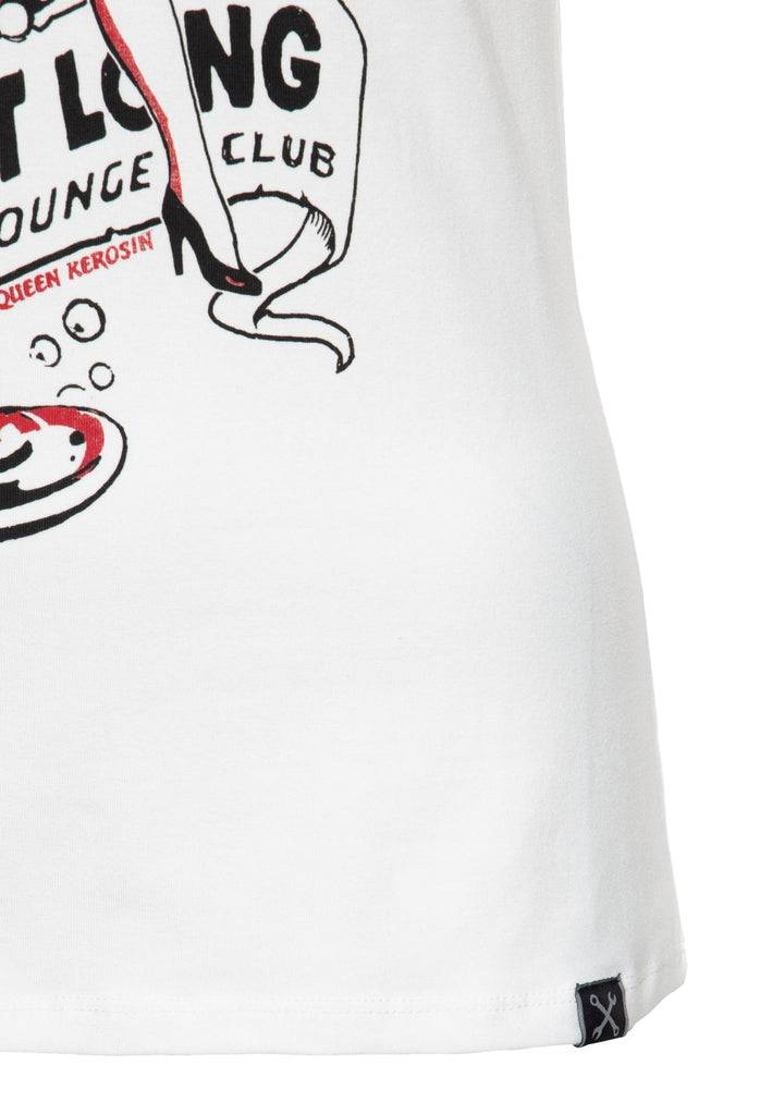 Queen Kerosin Slim Fit T-Shirt mit Retro-Print «All night long» 50% Rabatt mit kostenlosem Versand
