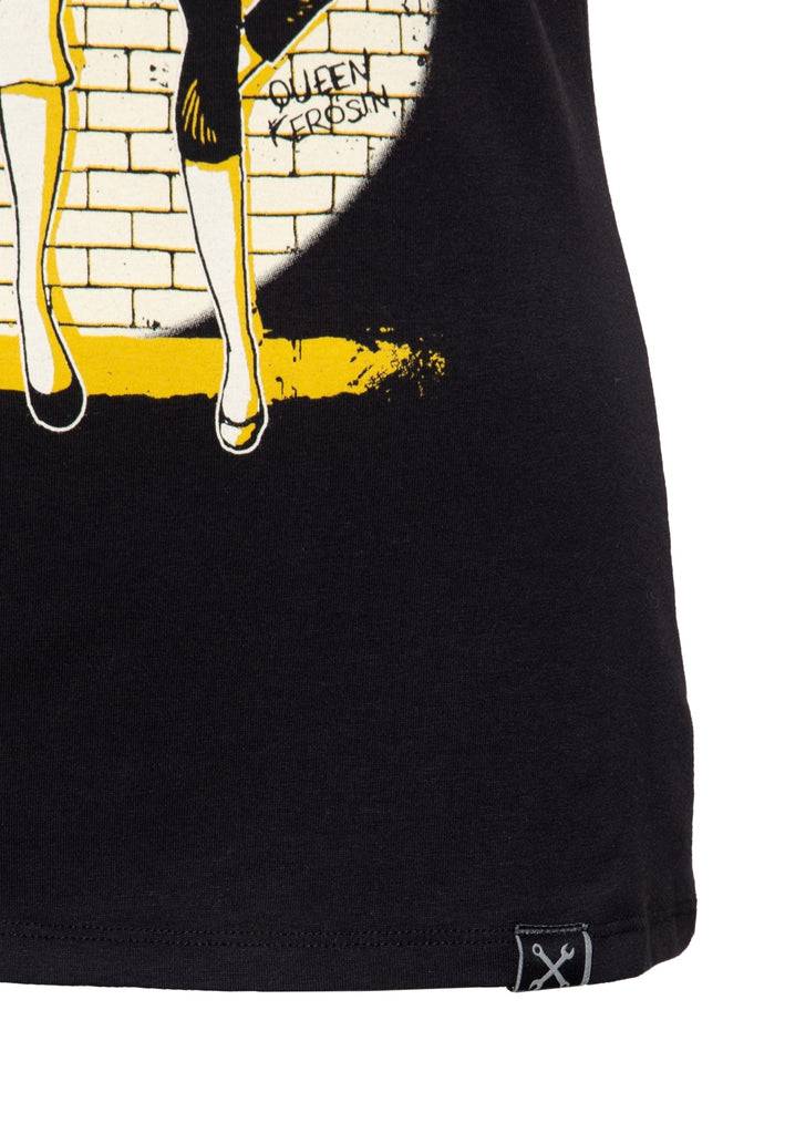 Queen Kerosin Print T-Shirt im Slim Fit «Girl Gang» Kostenloser Versand international