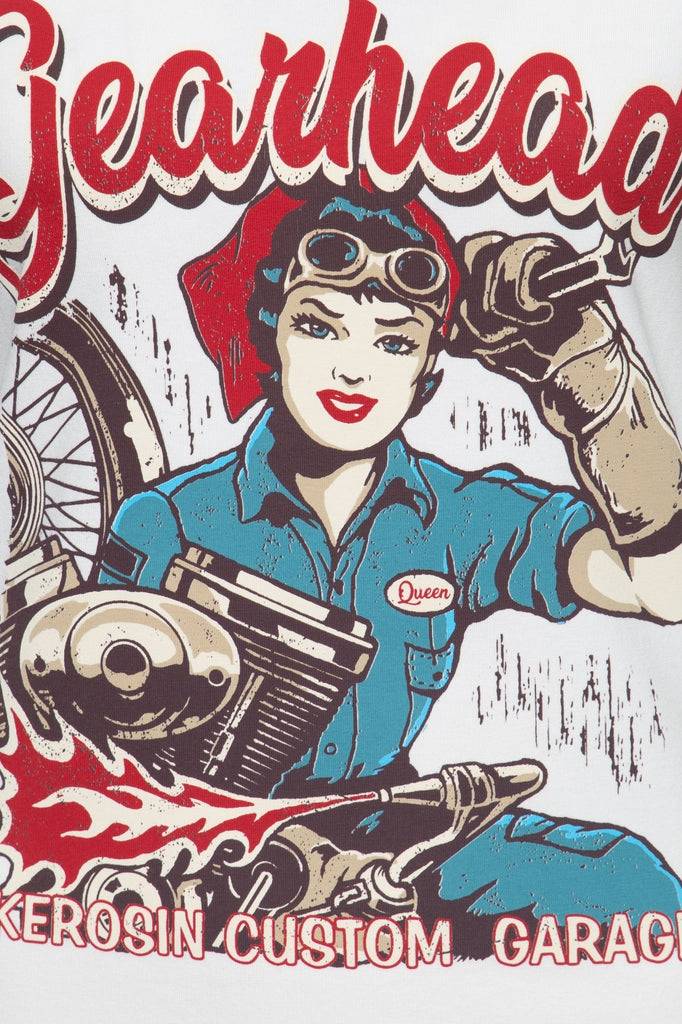Queen Kerosin T-Shirt mit Frontprint «Gearhead» Fabrikladen