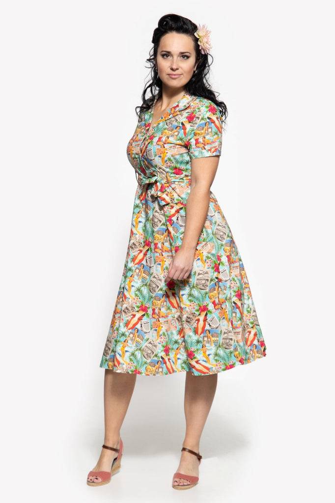 Queen Kerosin Sommerkleid mit Allover-Print im 50s-Look Outlet