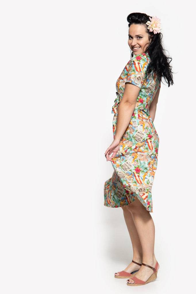 Queen Kerosin Sommerkleid mit Allover-Print im 50s-Look Outlet
