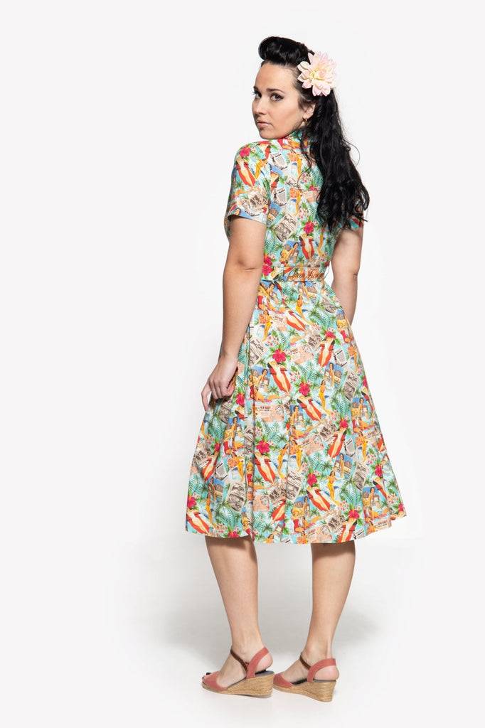 Queen Kerosin Sommerkleid mit Allover-Print im 50s-Look Outlet
