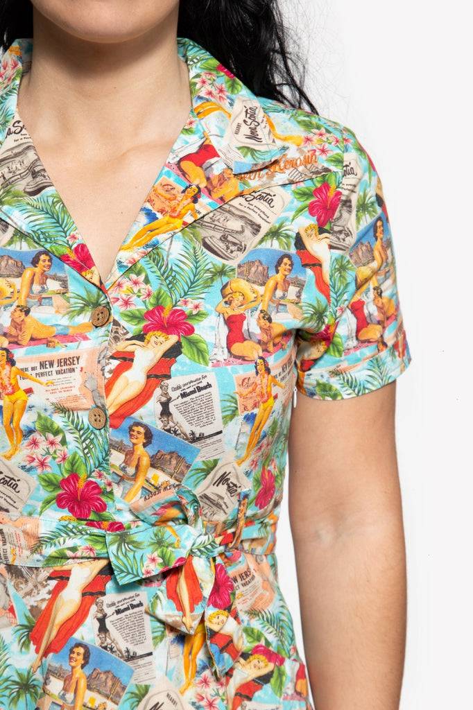 Queen Kerosin Sommerkleid mit Allover-Print im 50s-Look Outlet