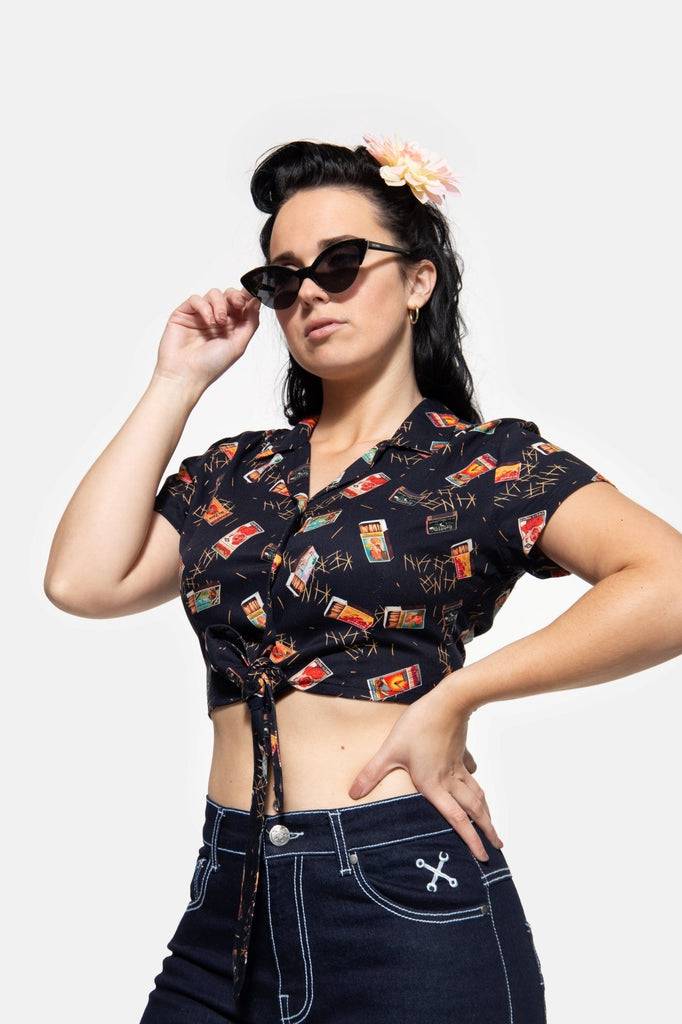 Queen Kerosin Knotenbluse Angebote