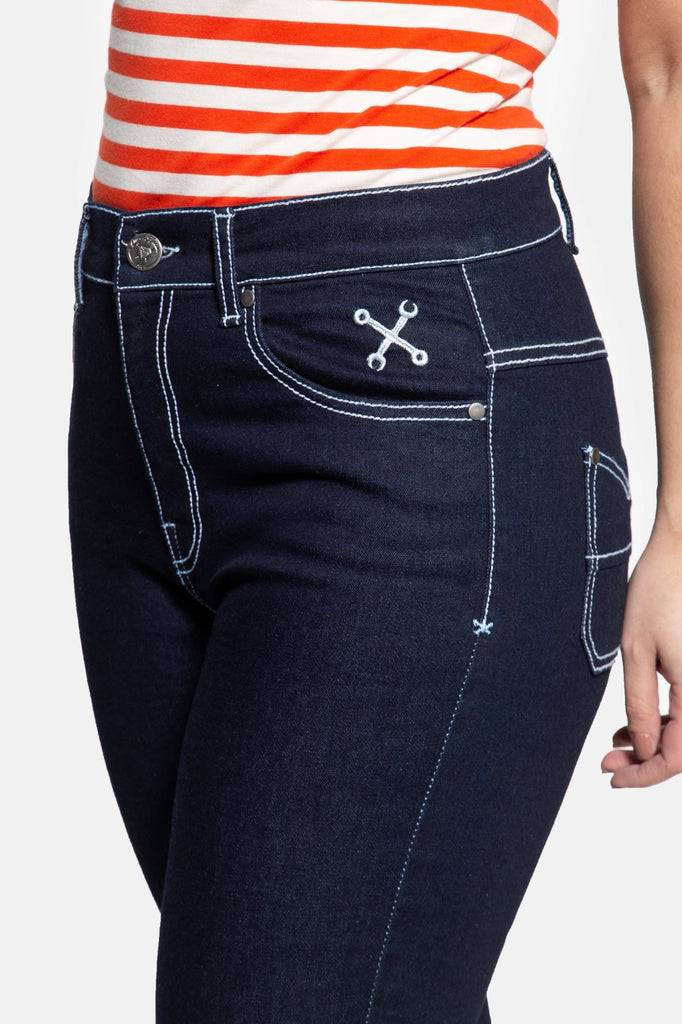 Queen Kerosin High Waist Slim Fit Jeans «Betty» Günstig kaufen