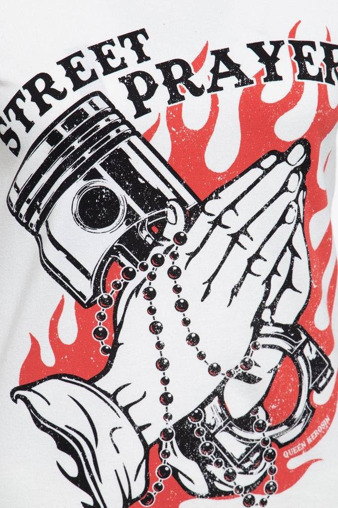Queen Kerosin T-Shirt mit Frontprint «Street Prayer» Großer Ausverkauf