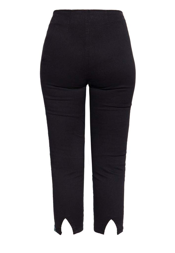 Queen Kerosin Vintage High Waist Capri Hose mit floralen Stickereien Online Shopping