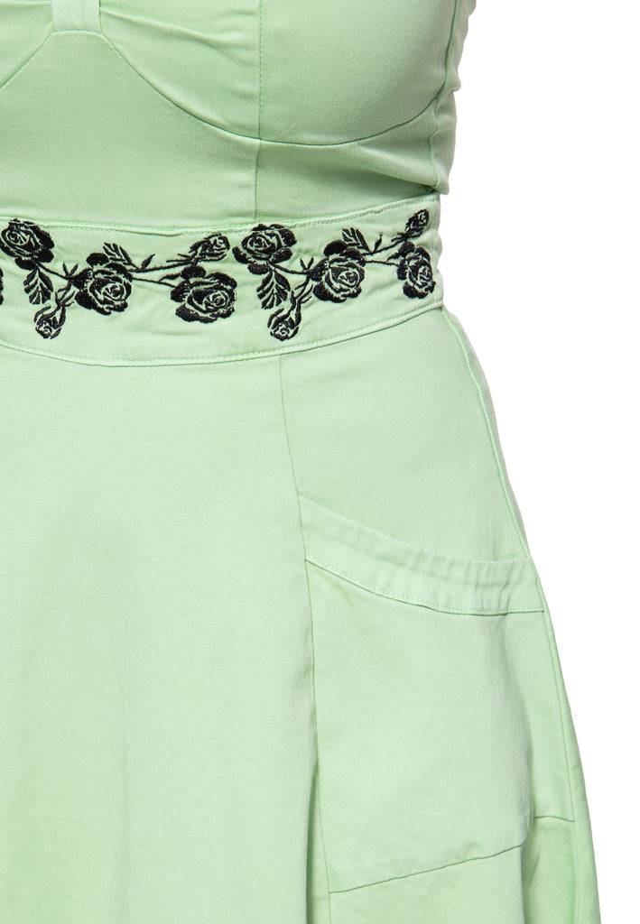 Queen Kerosin Vintage Swing-Kleid mit floraler Stickerei Saisonschlussverkauf