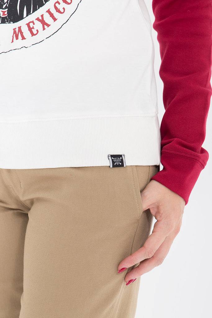 Queen Kerosin Sweater in Two-Tone Optik «Tijuana Mexico» Muttertagsangebot