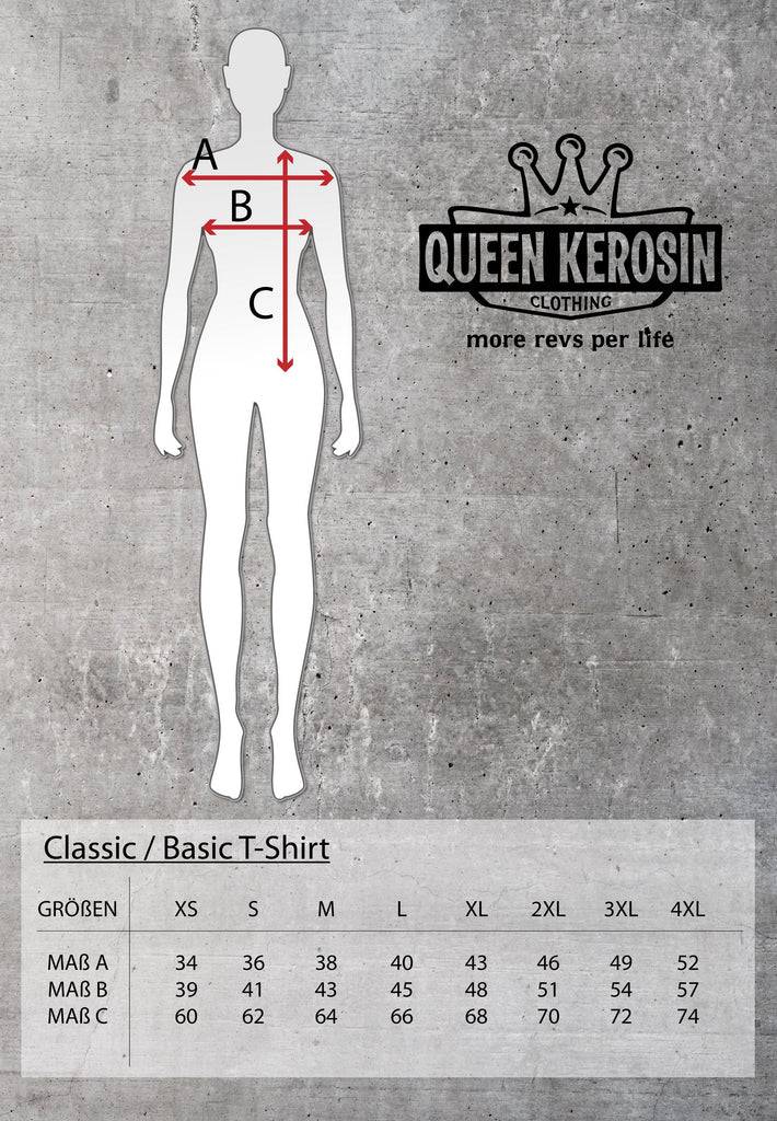 Queen Kerosin Slim Fit T-Shirt mit Retro-Print und Oilwash-Effekt «Velden Village 2020» Valentinstagsangebot