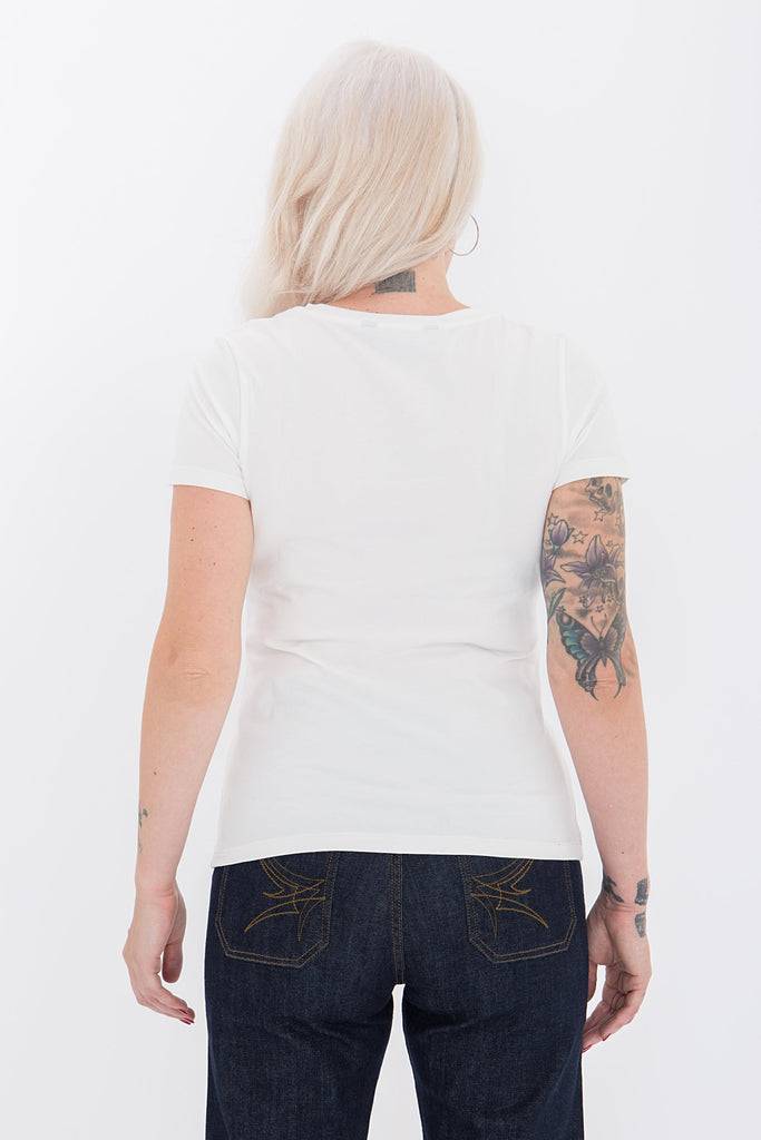 Queen Kerosin Kurzarm Shirt mit coolem Retro-Print «Flame Bar» Lagerräumung
