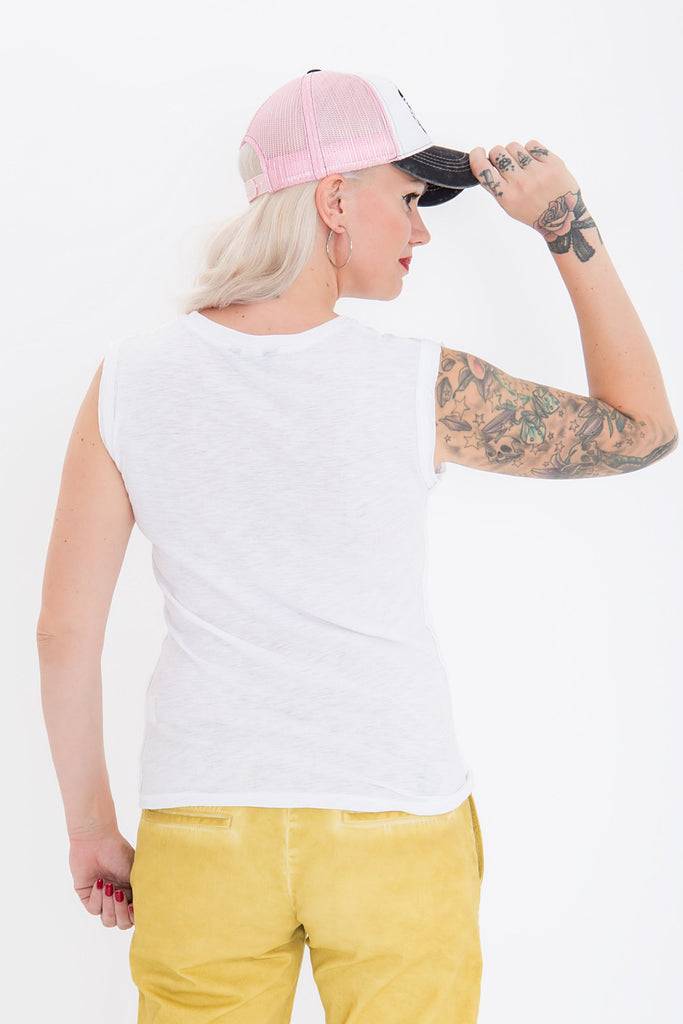 Queen Kerosin Tank Top mit rockigem Front Druck «Fuck The Rules» Heißer Verkauf