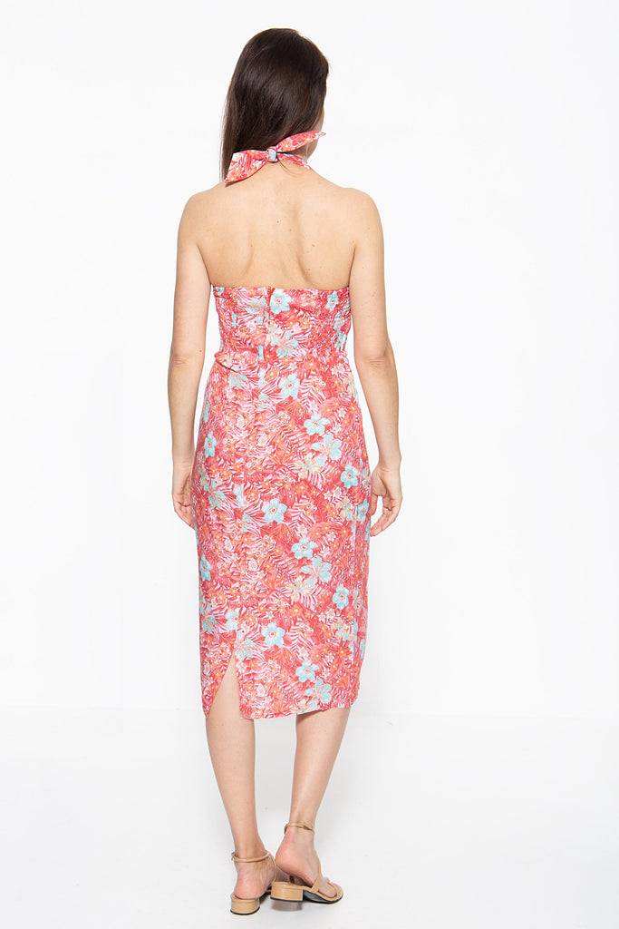 Queen Kerosin Sommerkleid mit tropischem Muster Top Angebot