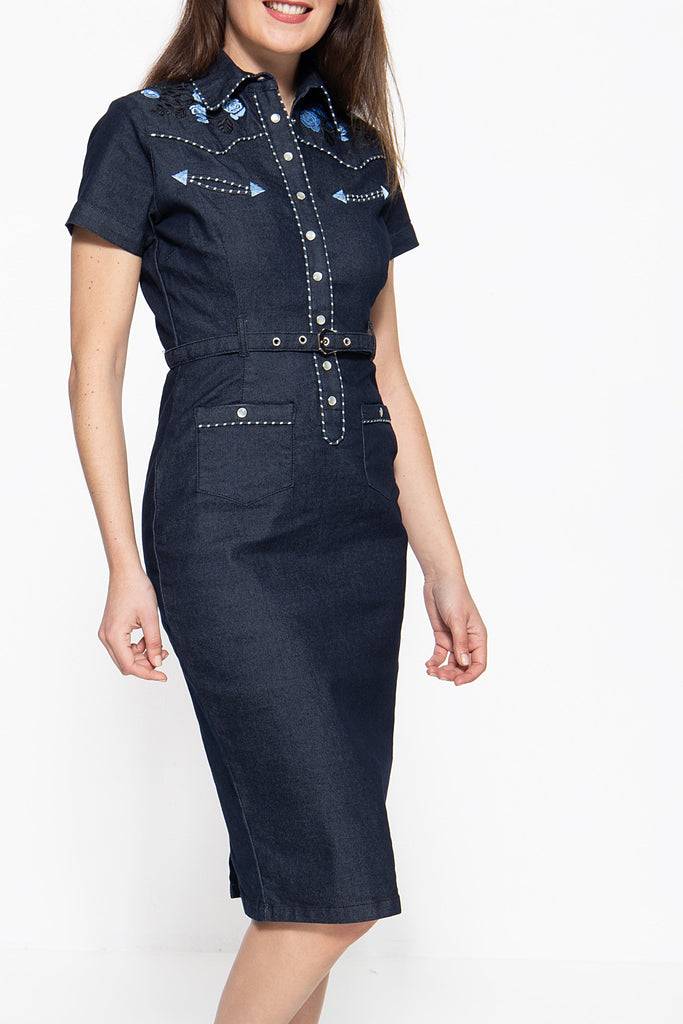 Queen Kerosin Jeanskleid im Westernchic Neueste Mode