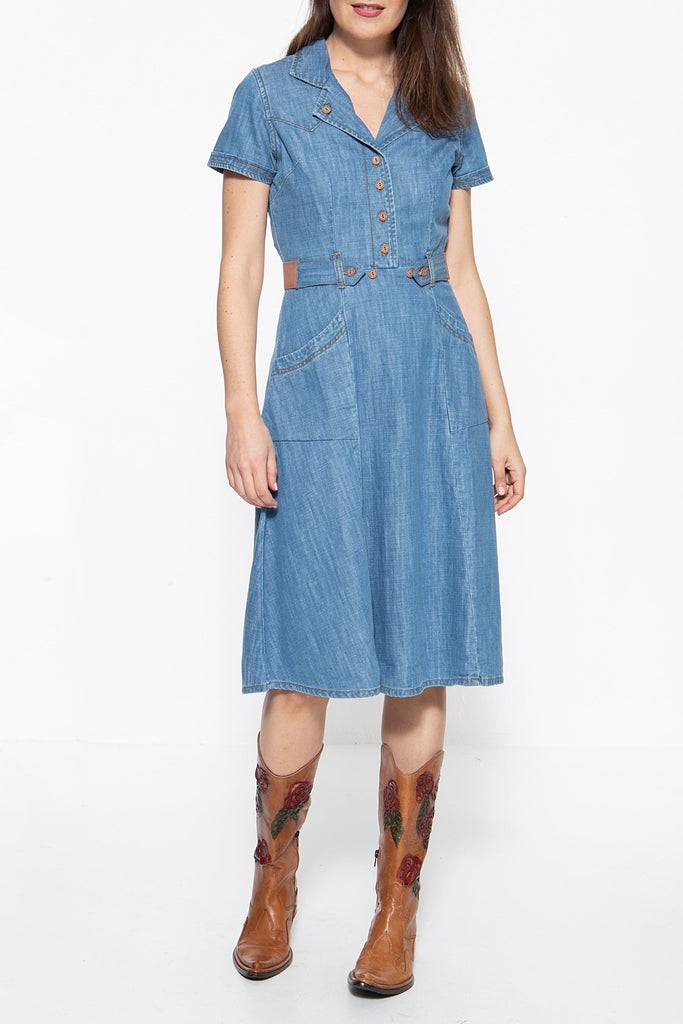 Queen Kerosin Denim Kleid im Westernlook Online Outlet