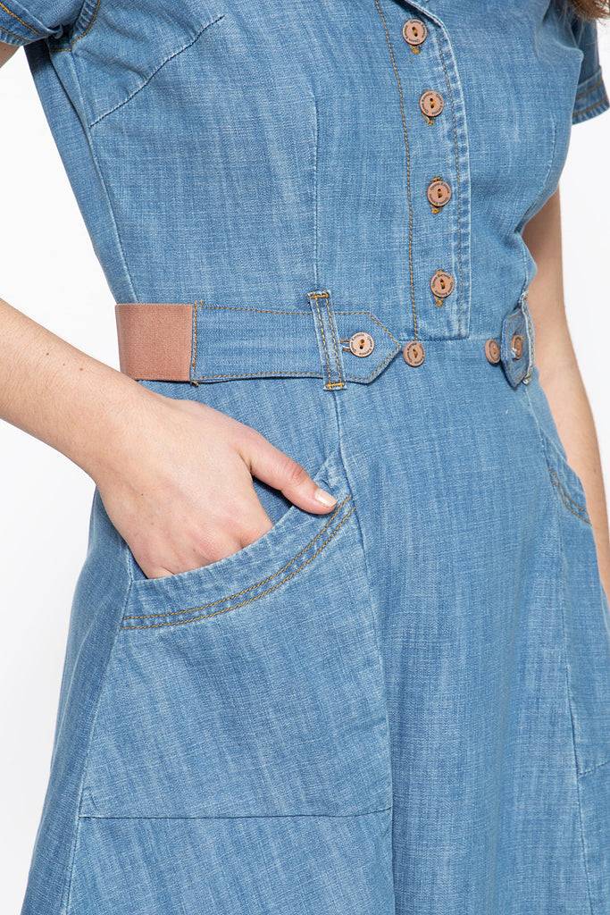 Queen Kerosin Denim Kleid im Westernlook Online Outlet