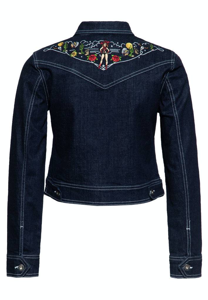Queen Kerosin Denim Jeansjacke im Western-Style Zeitbegrenzte Promotion