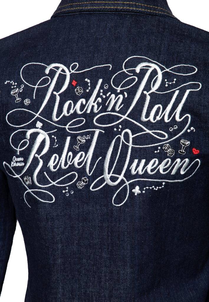 Queen Kerosin Denim Workwear Jacke «Rock'n'Roll Rebel Queen» Bis zu 50% Rabatt