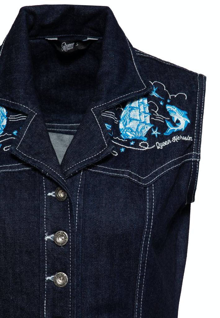 Queen Kerosin Denim Bleistiftkleid Vierteljährliche Förderung