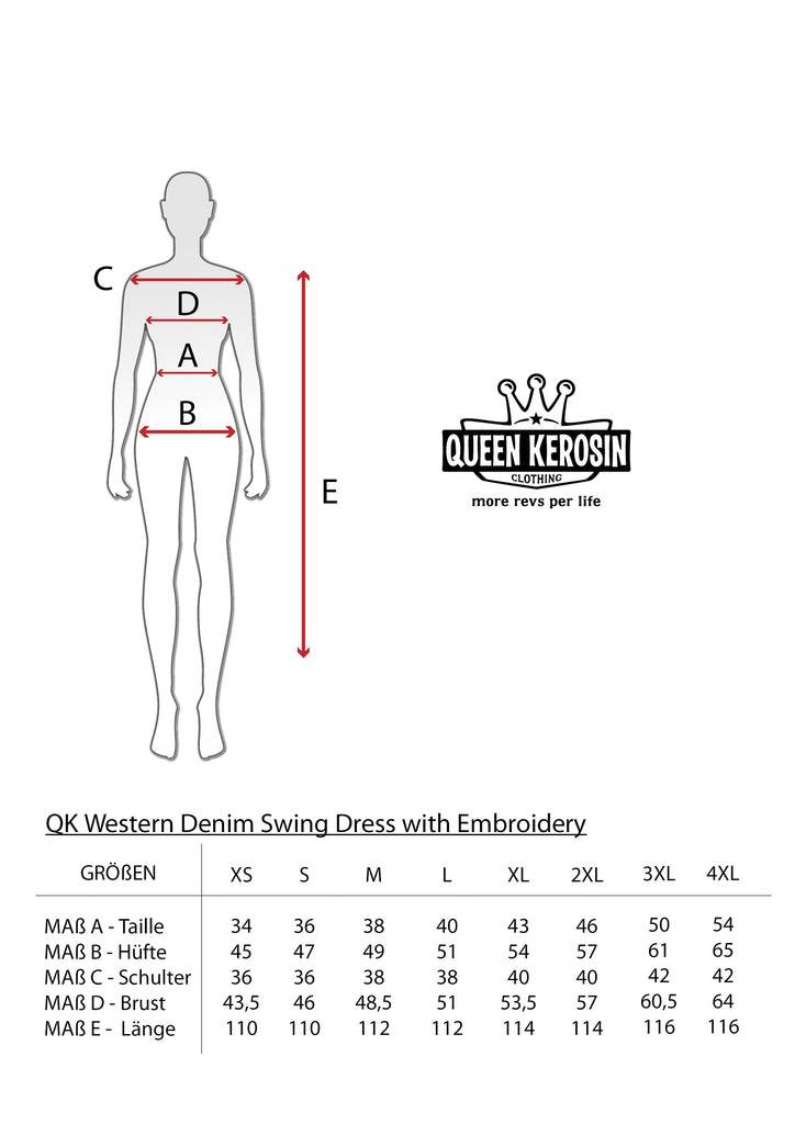 Queen Kerosin Swing Jeanskleid mit Stickereien Bis zu 55% Rabatt